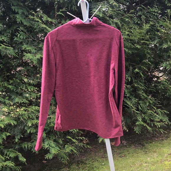 Jockey Sports Long Sleeve Brushed Back Tech Jersey, Zinfandel, Size Medium - Picture 5 of 14